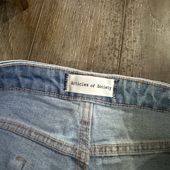 Articles Of Society Light Blue Distressed Jean Shorts - Picture 5 of 11